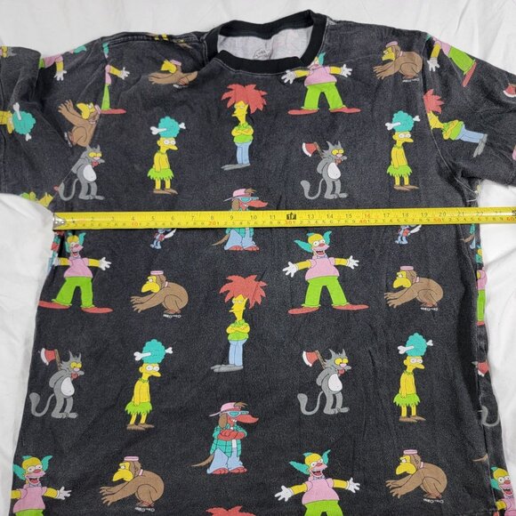 The Simpsons Adults Large Black All Over Print Shirt Krusty The Clown Casual - Picture 5 of 8